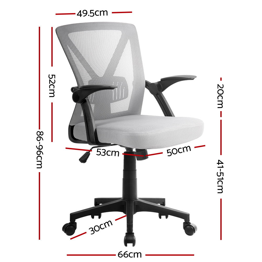 Artiss Office Chair Gaming Executive Computer Chairs Study Mesh Seat Tilt Grey - Newstart Furniture