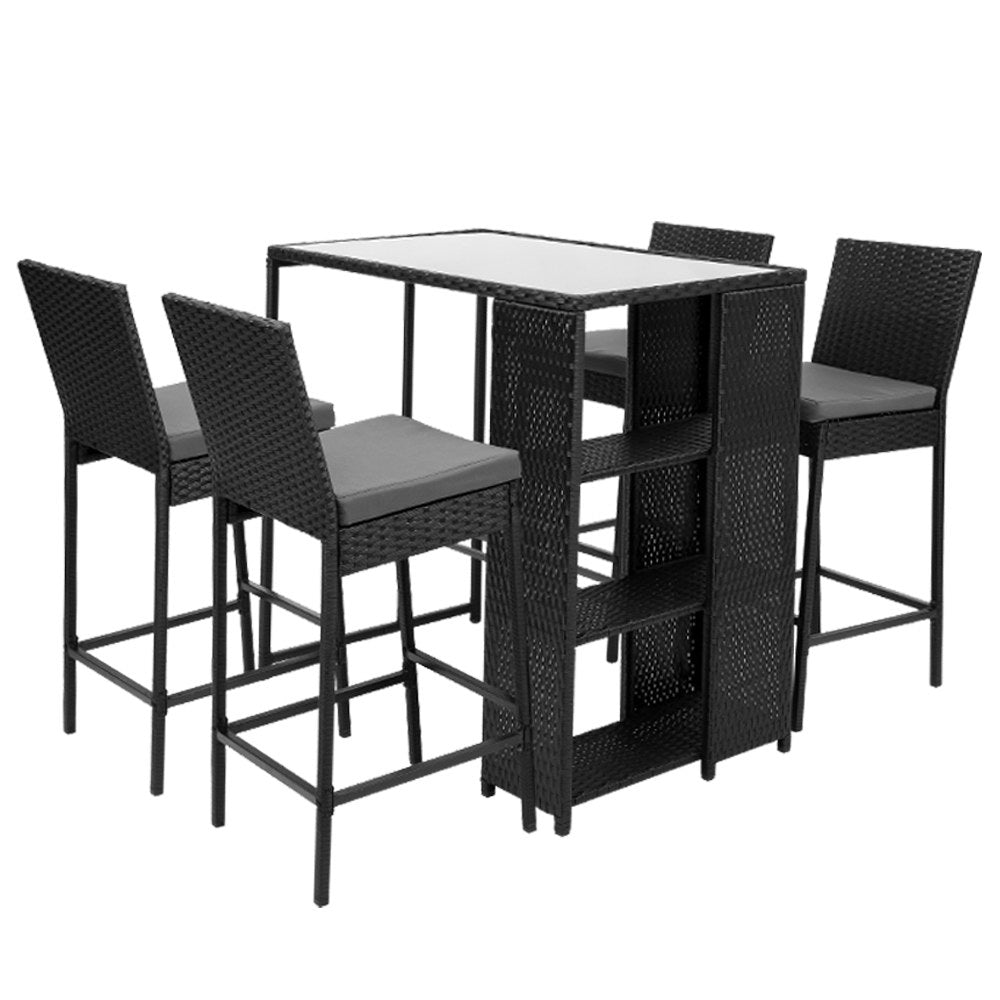 Gardeon Outdoor Bar Set Table Stools Furniture Dining Chairs Wicker Patio Garden - Newstart Furniture