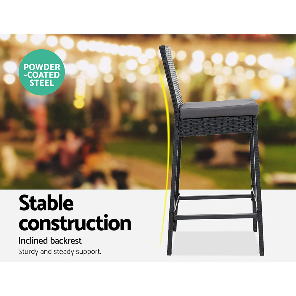 Gardeon Outdoor Bar Set Table Stools Furniture Dining Chairs Wicker Patio Garden - Newstart Furniture