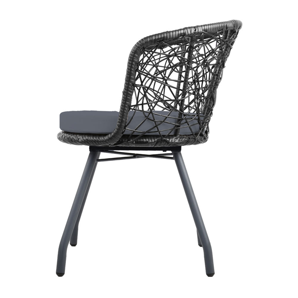 Gardeon Outdoor Patio Chair and Table - Black - Newstart Furniture