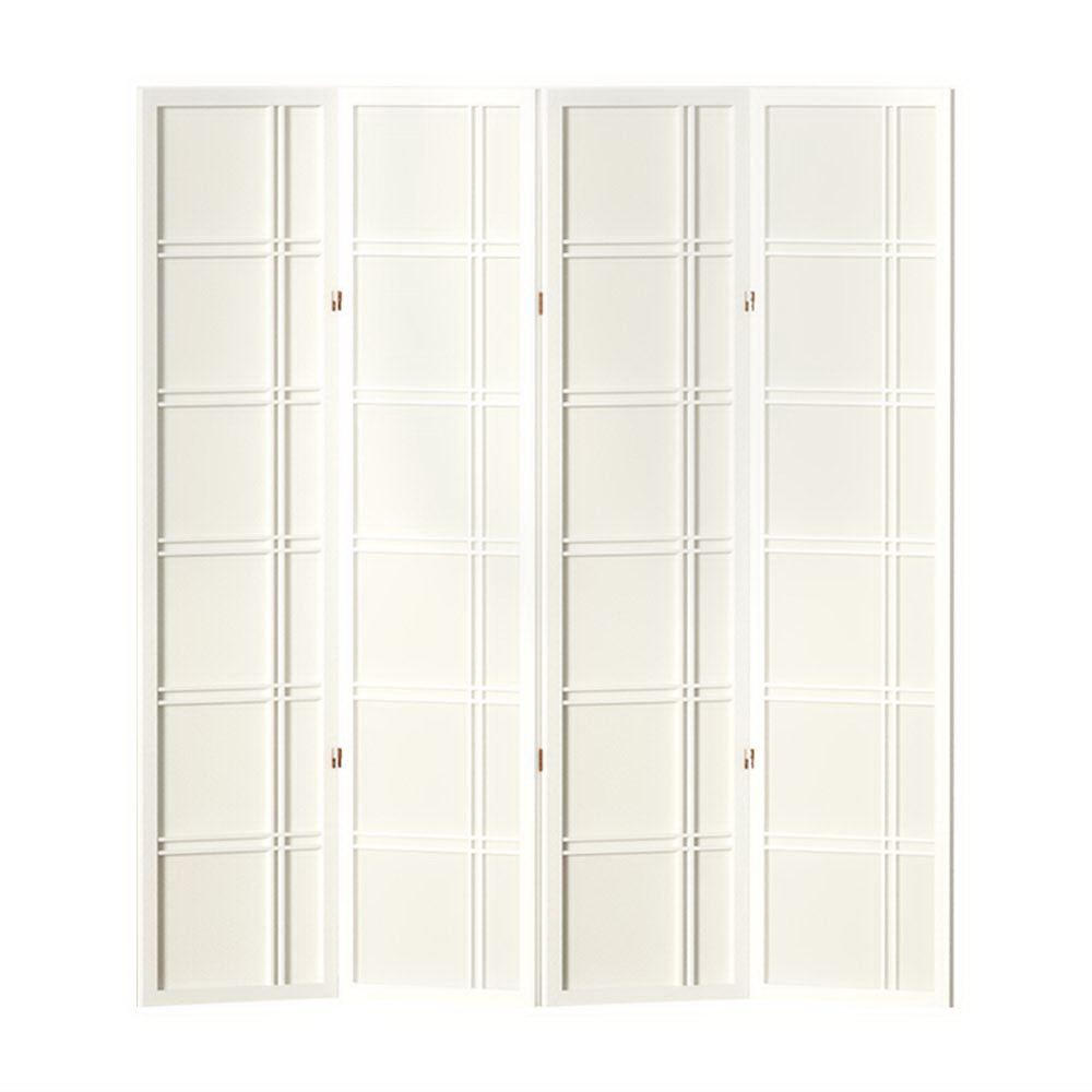 Artiss Room Divider Screen Privacy Wood Dividers Stand 4 Panel Nova White - Newstart Furniture