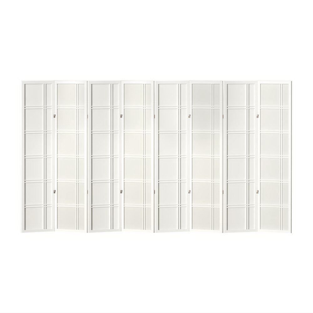 Artiss Room Divider Screen Privacy Wood Dividers Stand 8 Panel Nova White - Newstart Furniture