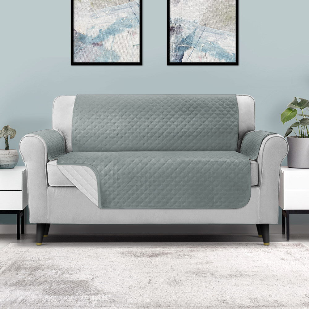 Artiss Sofa Cover Quilted Couch Covers 100% Water Resistant 3 Seater Grey - Newstart Furniture