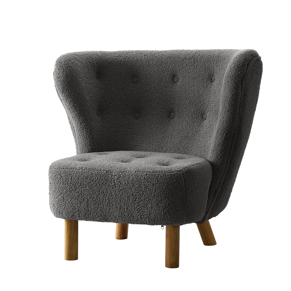 Artiss Armchair Lounge Accent Chair Armchairs Couch Chairs Sofa Bedroom Charcoal - Newstart Furniture