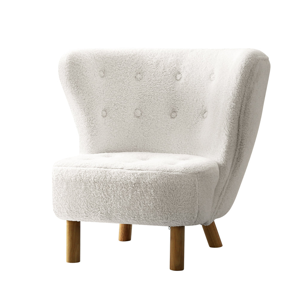 Artiss Armchair Lounge Accent Chair Armchairs Couch Chairs Sofa Bedroom White - Newstart Furniture