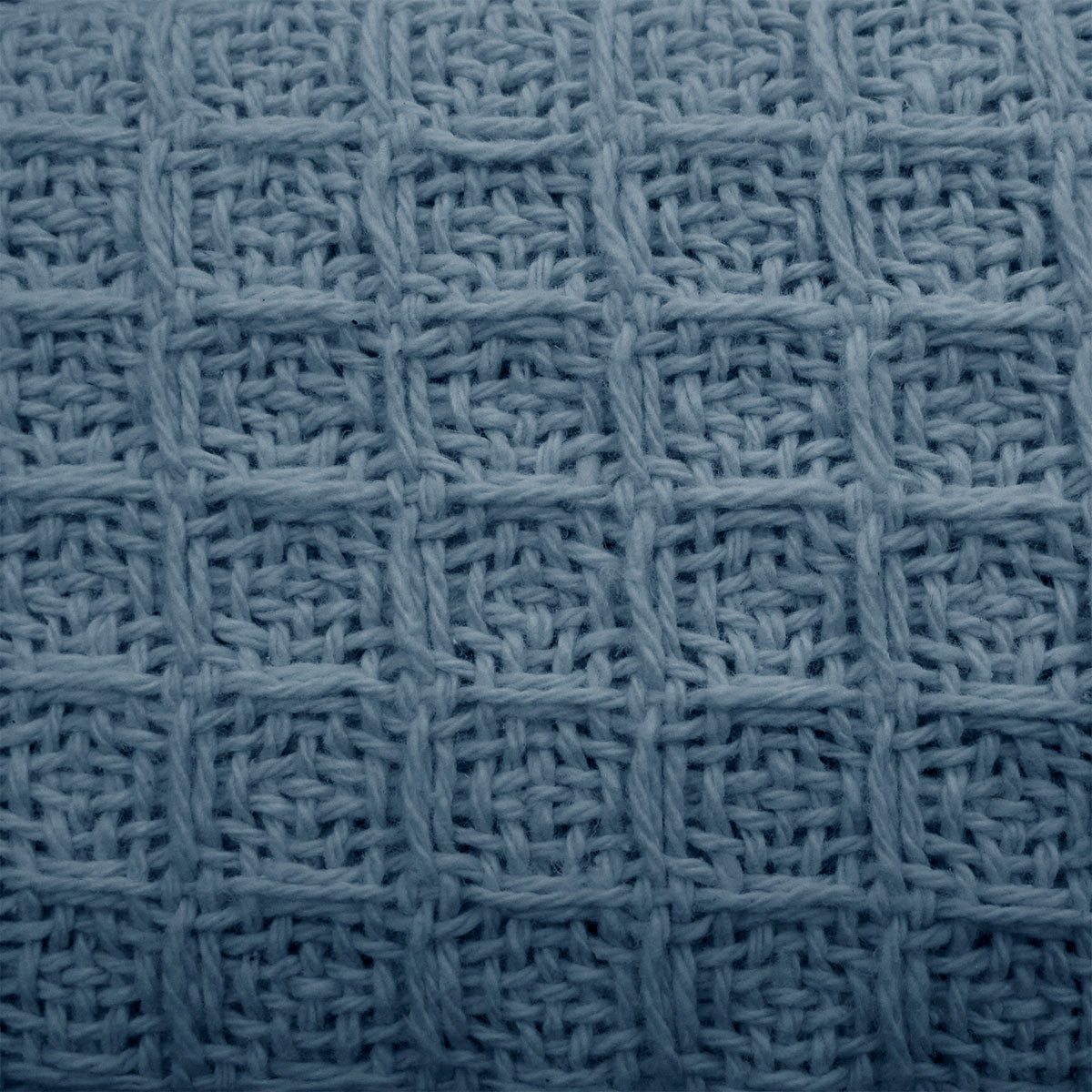 Cotton Waffle Blanket Dusk Blue Single - Newstart Furniture