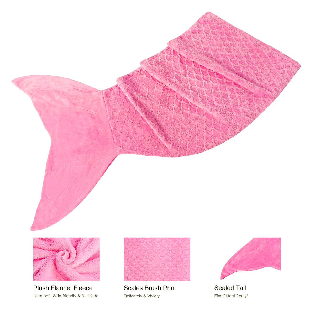 Mermaid Tail Pink Soft Blanket Throw - Newstart Furniture