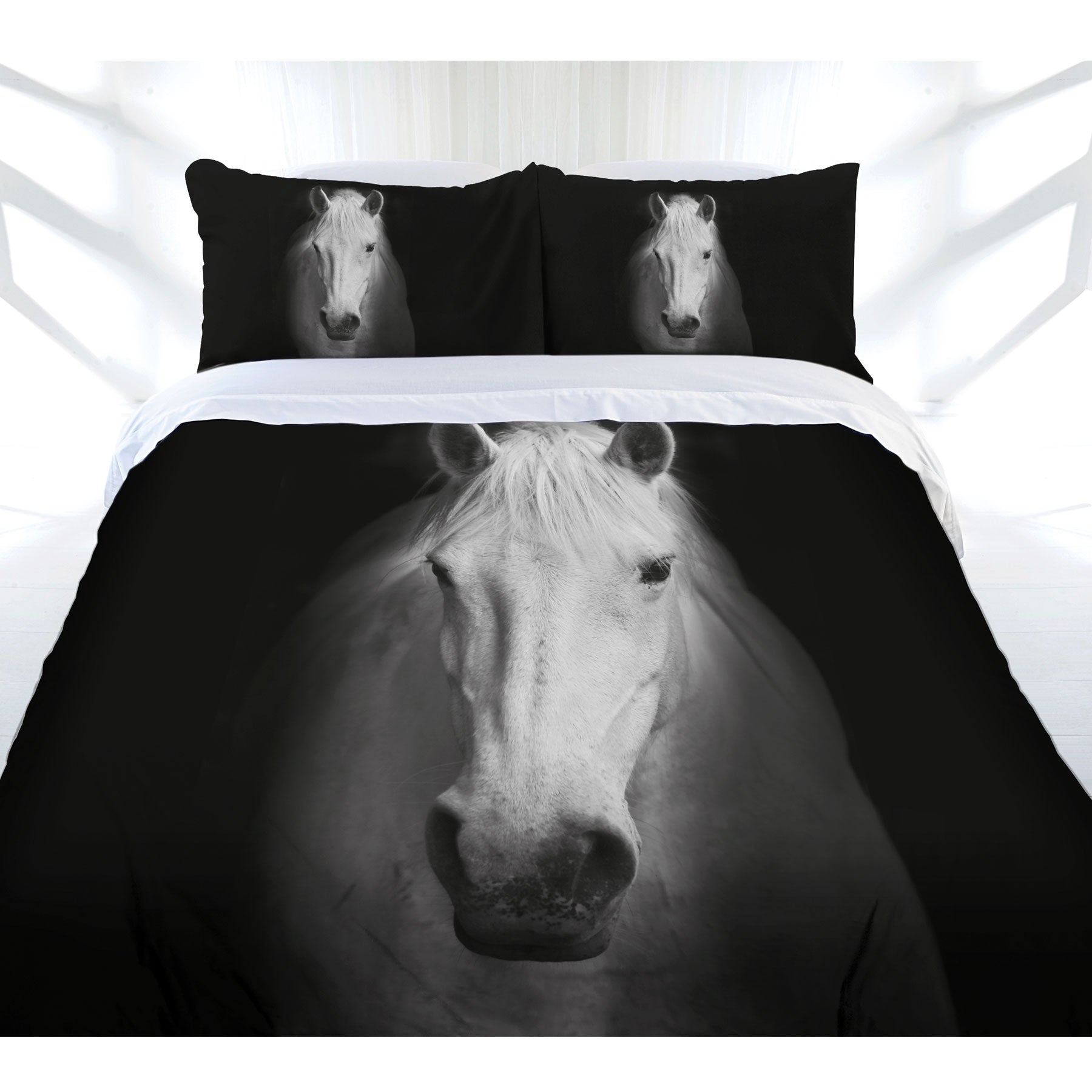 Just Home Midnight Horse Quilt Cover Set Queen - Newstart Furniture