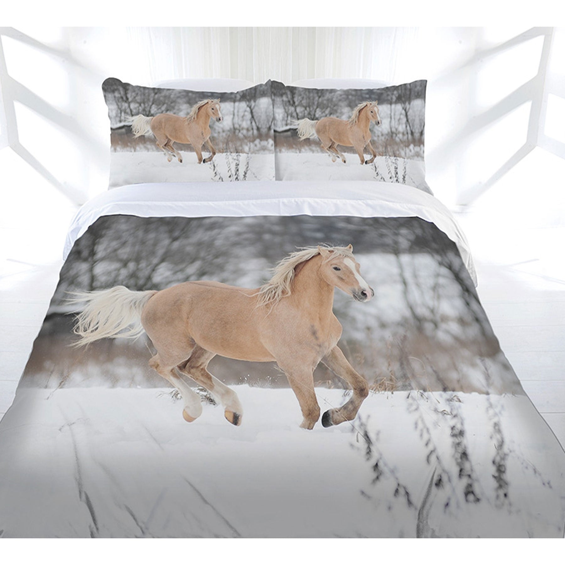 Just Home Winter Gallop Quilt Cover Set Double - Newstart Furniture