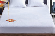 coral fleece waterproof fitted mattress protector mega queen - Newstart Furniture