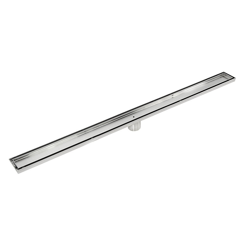 1200mm Tile Insert Bathroom Shower Stainless Steel Grate Drain w/Centre outlet Floor Waste - Newstart Furniture