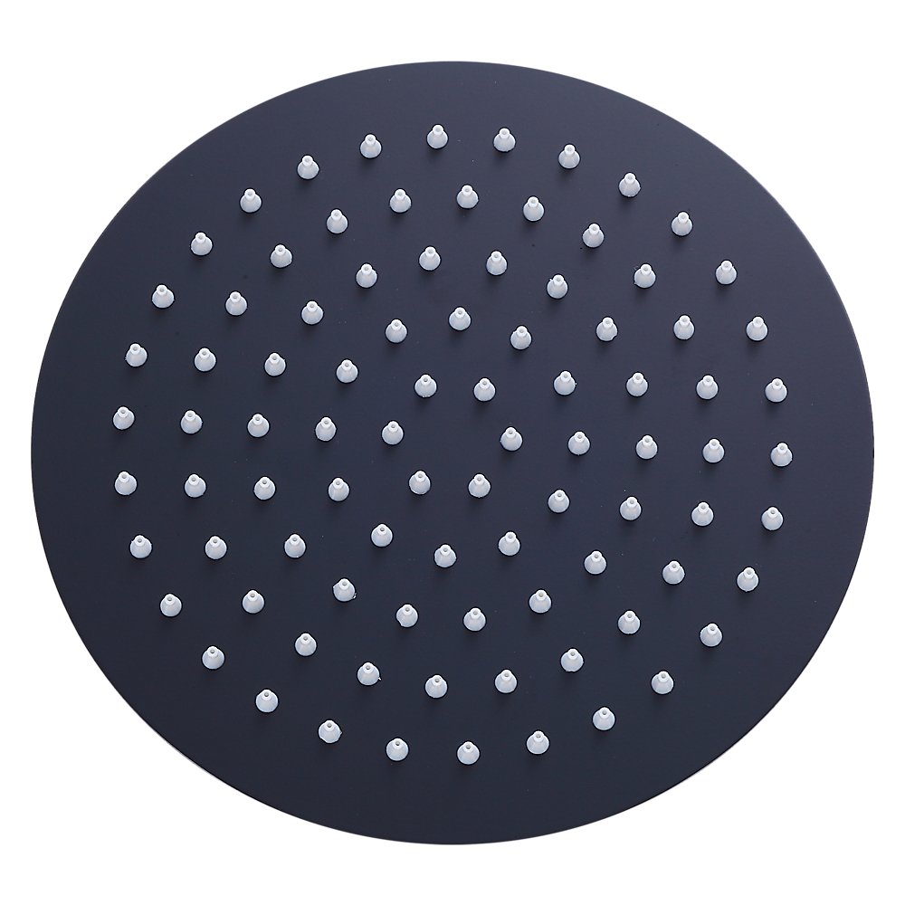 200mm Shower Head Round 304SS Electroplated Matte Black Finish - Newstart Furniture