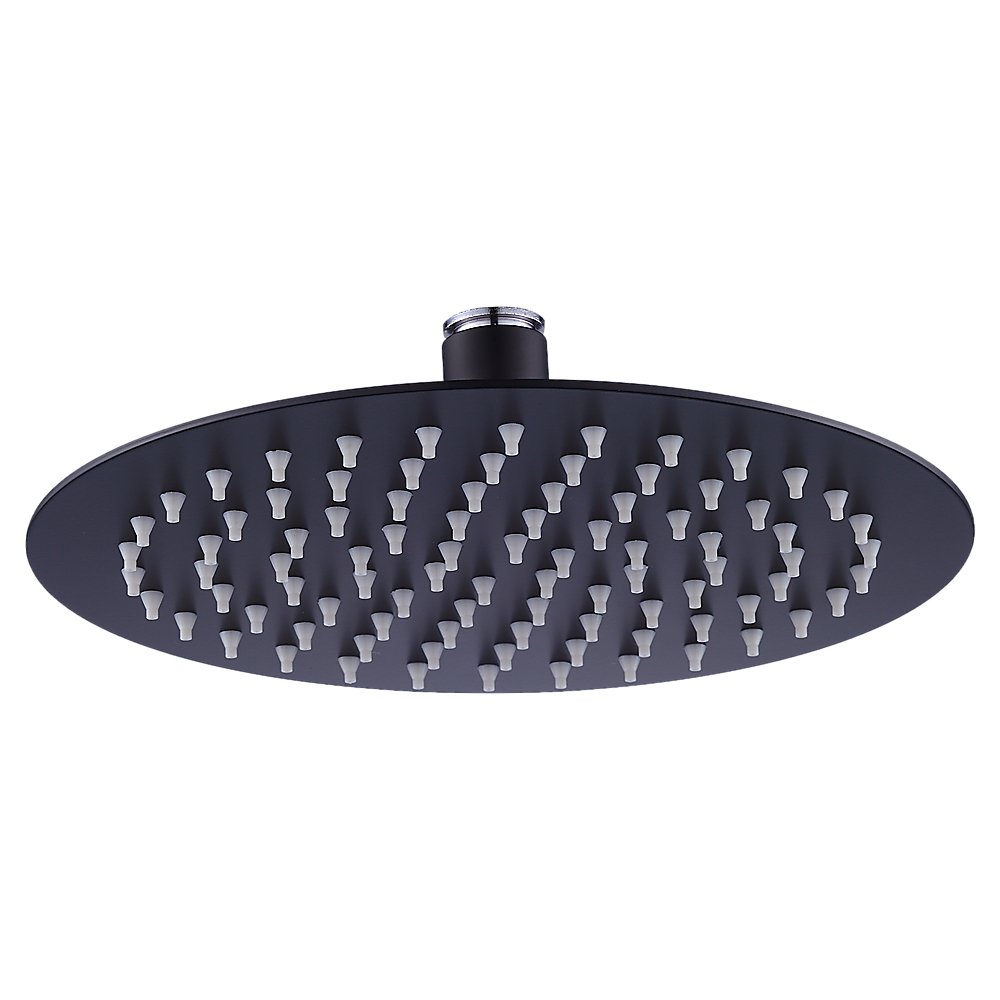 200mm Shower Head Round 304SS Electroplated Matte Black Finish - Newstart Furniture