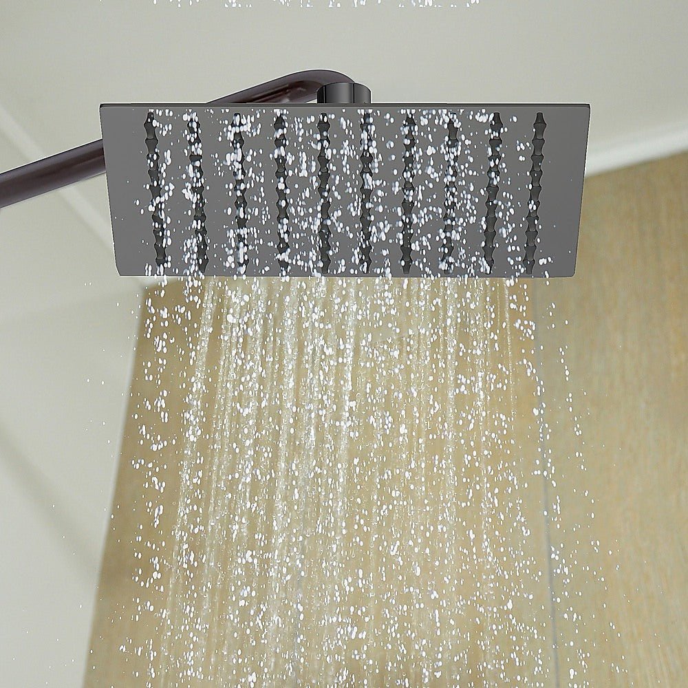 200mm Shower Head Square 304SS Electroplated Matte Black Finish - Newstart Furniture