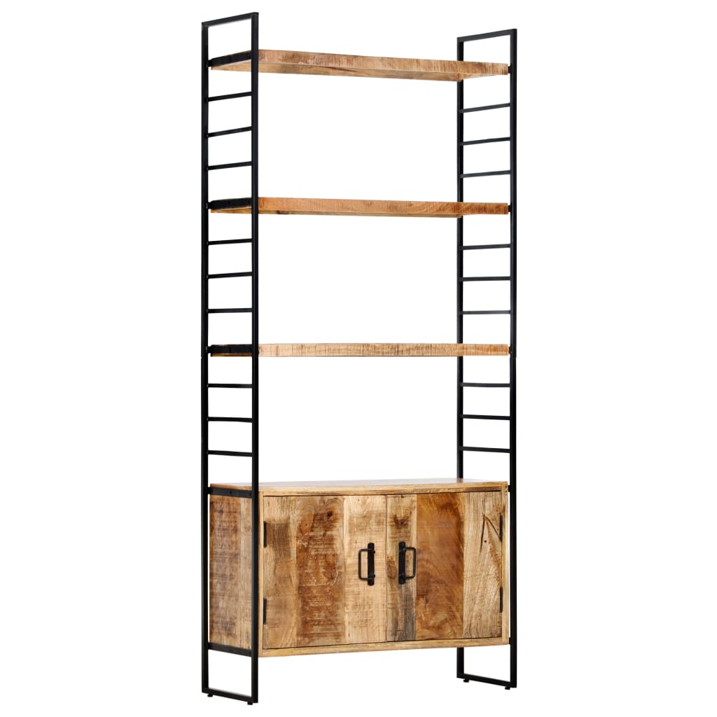 4-Tier Bookcase 80x30x180 cm Rough Mango Wood - Newstart Furniture