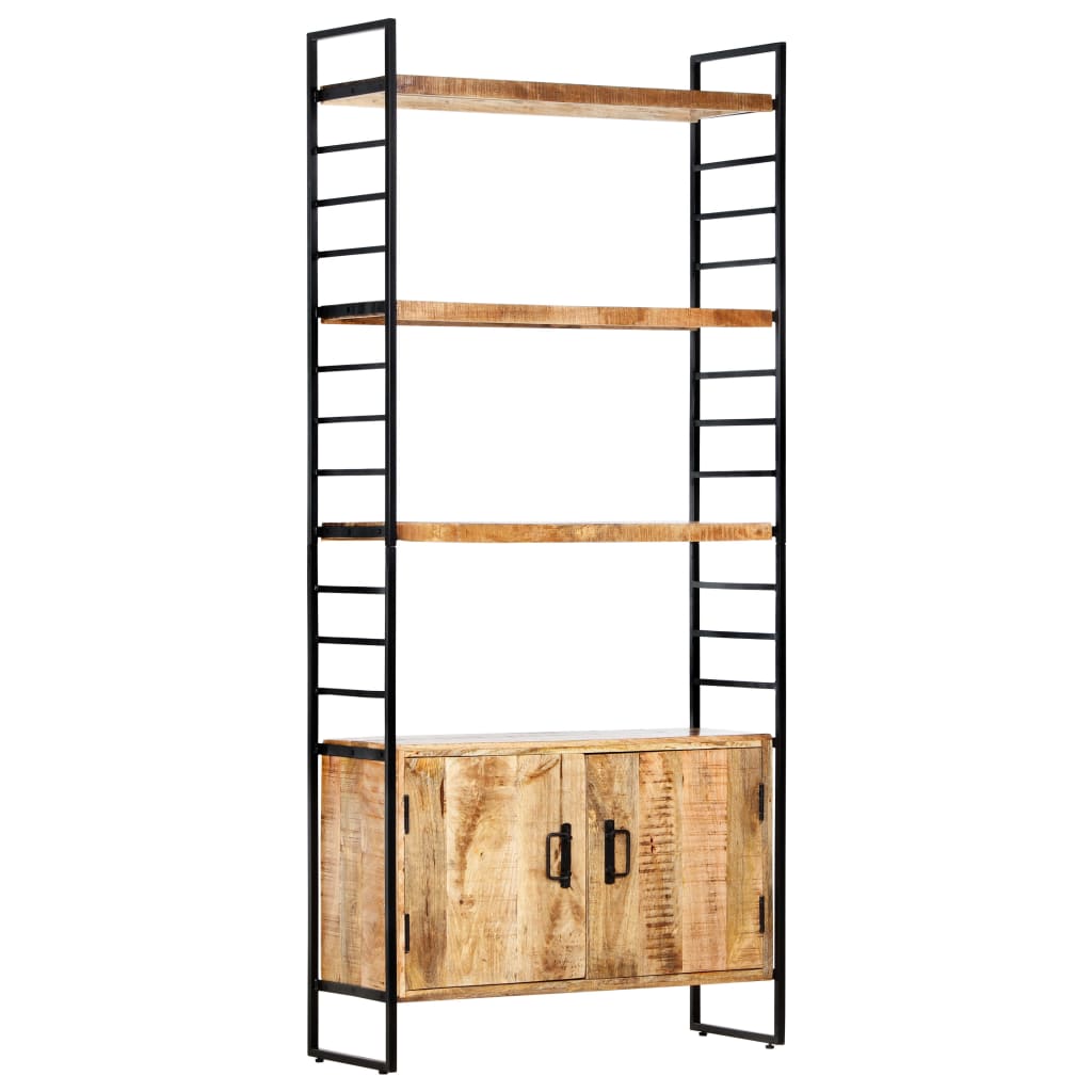 4-Tier Bookcase 80x30x180 cm Rough Mango Wood - Newstart Furniture