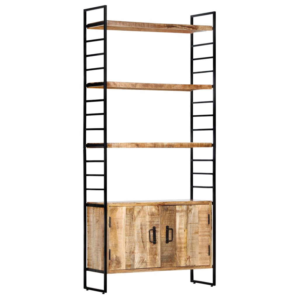 4-Tier Bookcase 80x30x180 cm Rough Mango Wood - Newstart Furniture