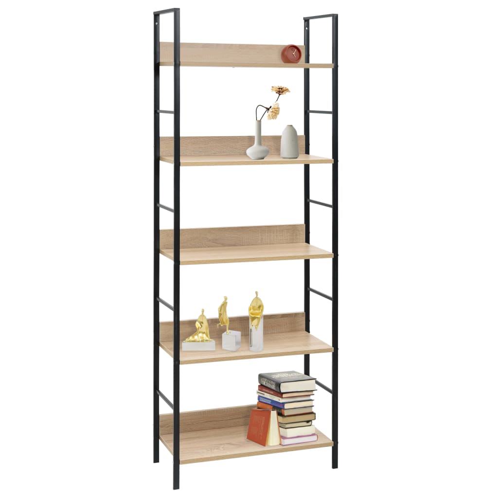 5-Layer Book Shelf Oak 60x27.6x158.5 cm Engineered Wood - Newstart Furniture