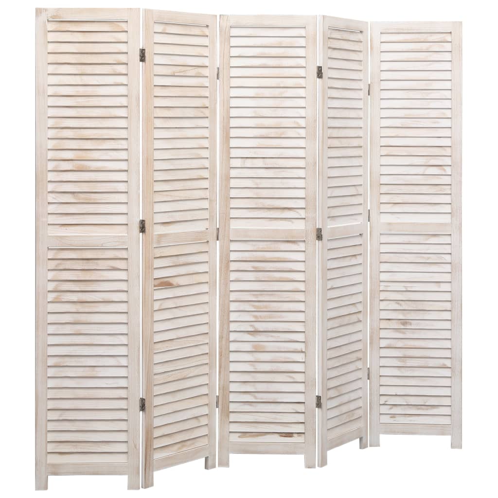 5-Panel Room Divider 175x165 cm Wood - Newstart Furniture