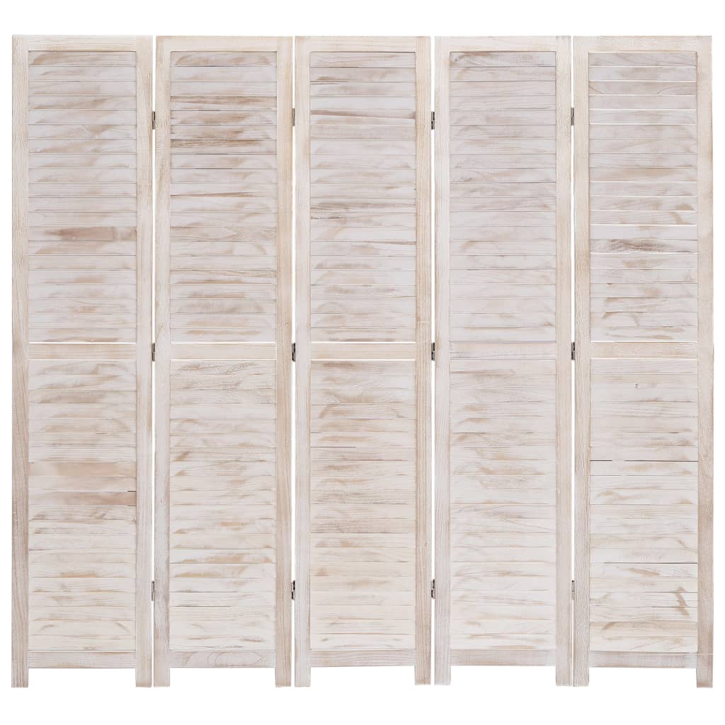 5-Panel Room Divider 175x165 cm Wood - Newstart Furniture