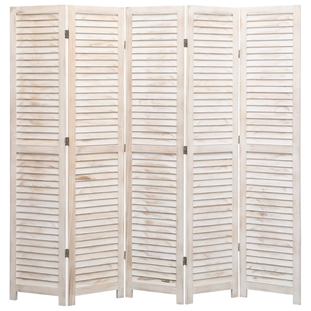 5-Panel Room Divider 175x165 cm Wood - Newstart Furniture