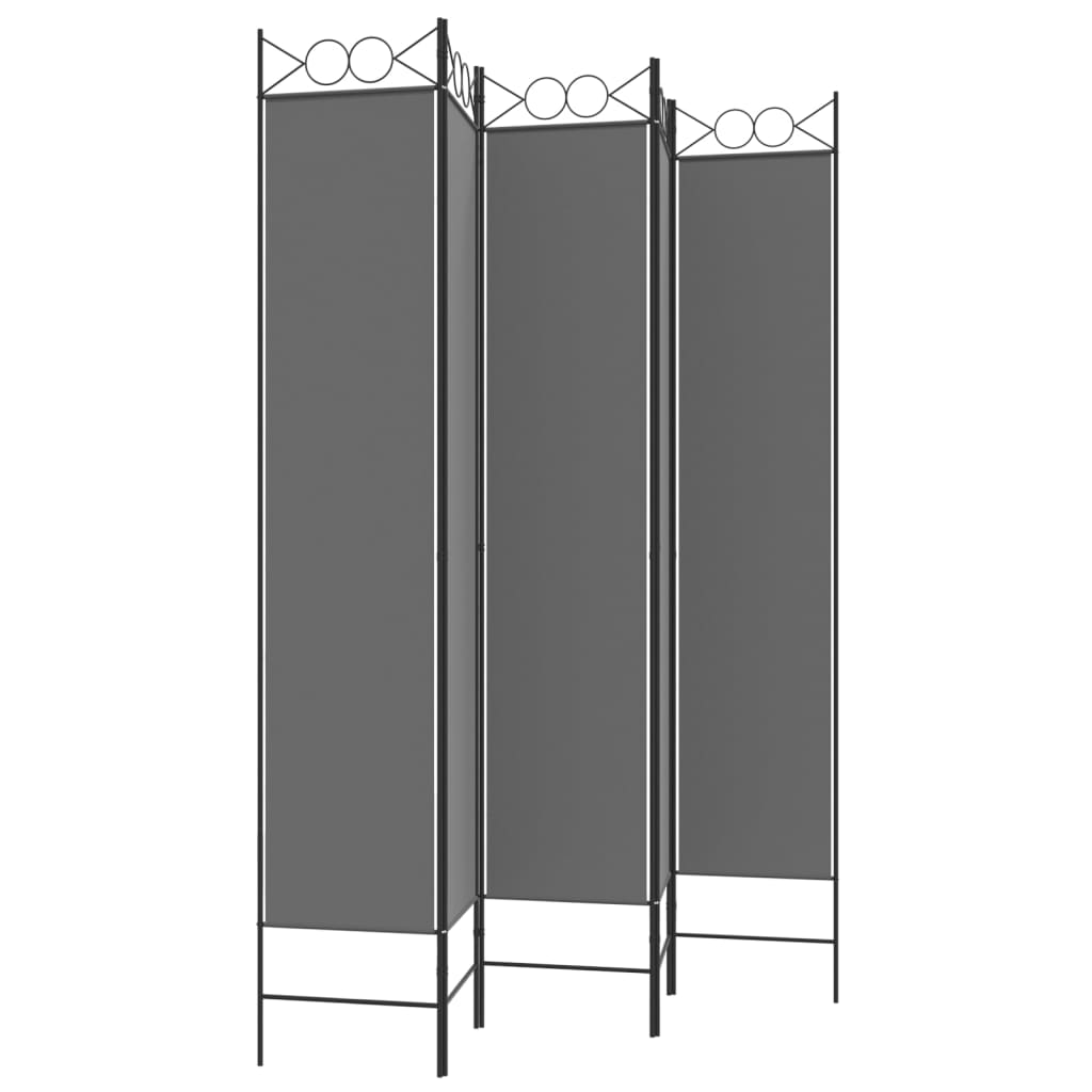 5-Panel Room Divider Anthracite 200x220 cm Fabric - Newstart Furniture