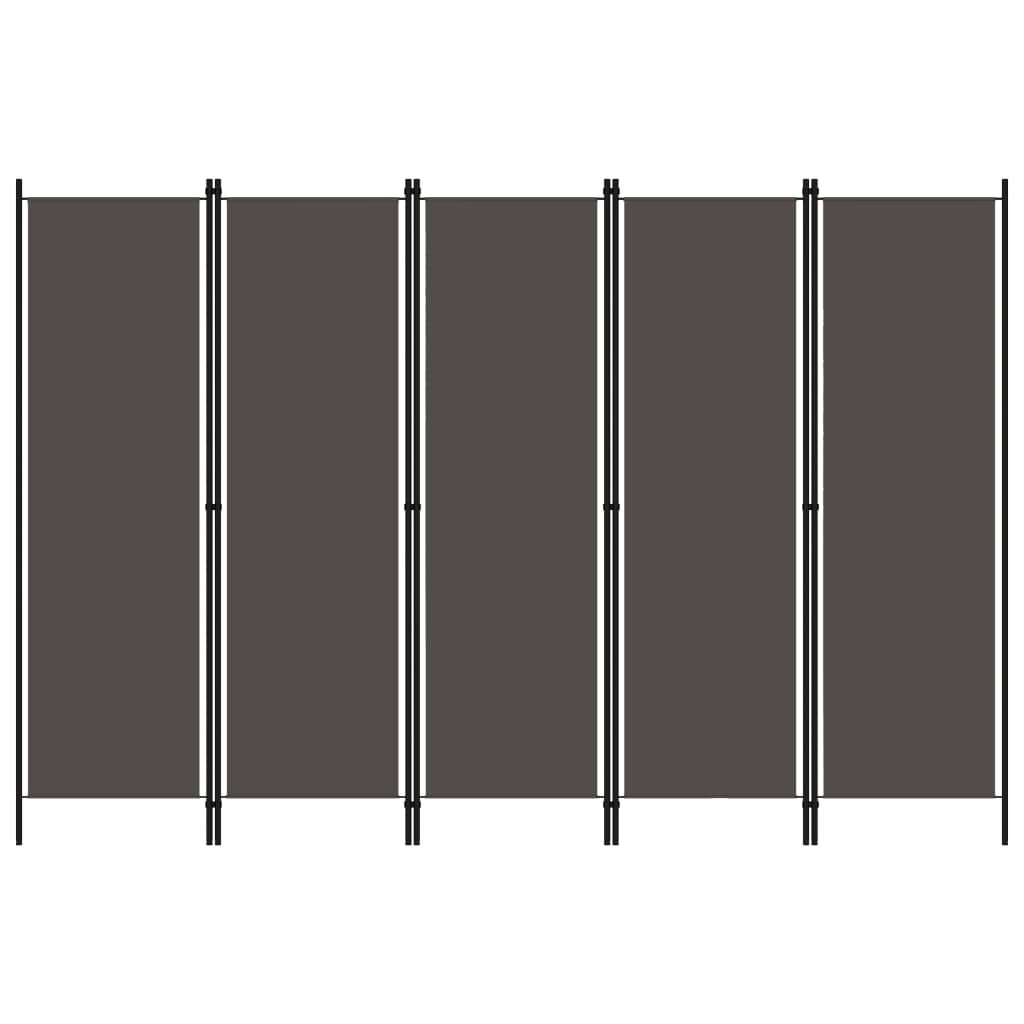 5-Panel Room Divider Anthracite 250x180 cm - Newstart Furniture