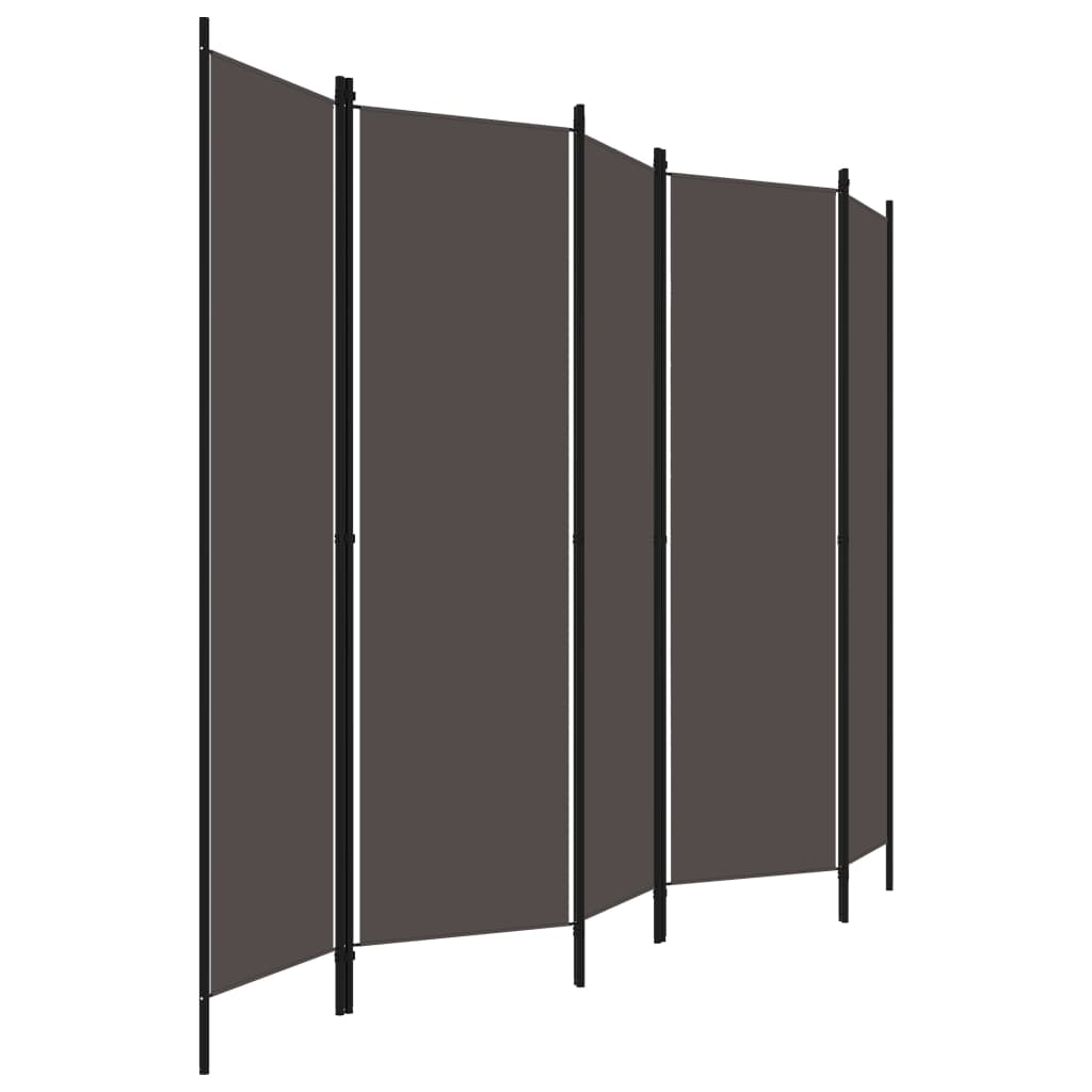 5-Panel Room Divider Anthracite 250x180 cm - Newstart Furniture