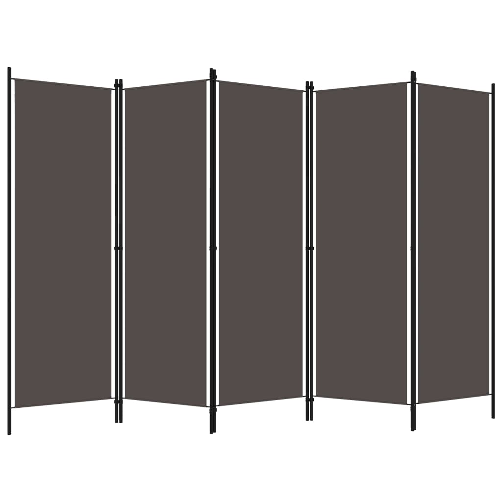 5-Panel Room Divider Anthracite 250x180 cm - Newstart Furniture