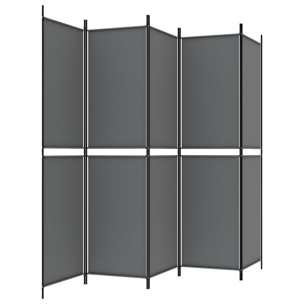 5-Panel Room Divider Anthracite 250x200 cm Fabric - Newstart Furniture