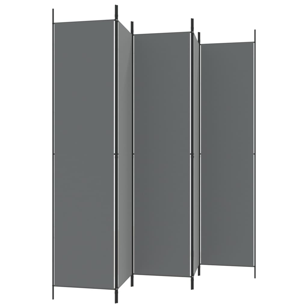 5-Panel Room Divider Anthracite 250x220 cm Fabric - Newstart Furniture