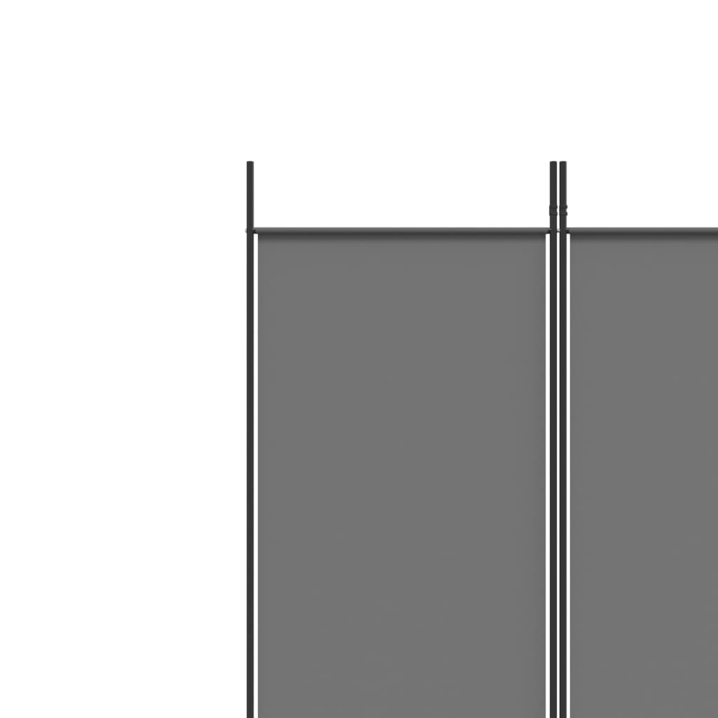 5-Panel Room Divider Anthracite 250x220 cm Fabric - Newstart Furniture