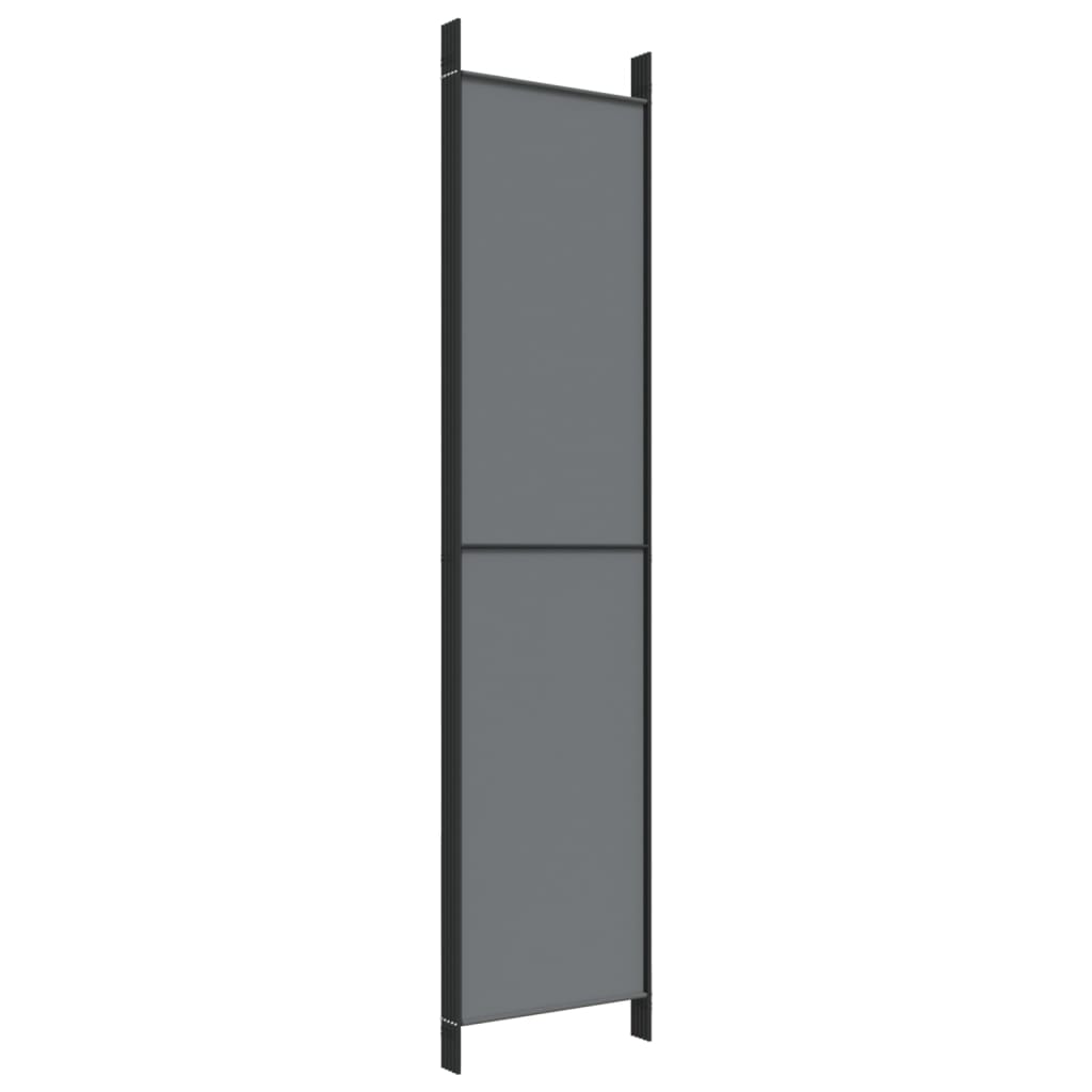 5-Panel Room Divider Anthracite 250x220 cm Fabric - Newstart Furniture