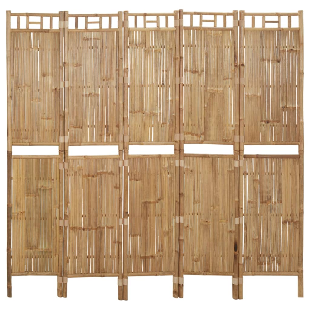 5-Panel Room Divider Bamboo 200x180 cm - Newstart Furniture