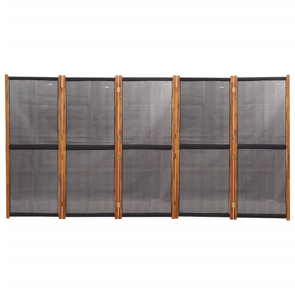 5-Panel Room Divider Black 350x180 cm - Newstart Furniture