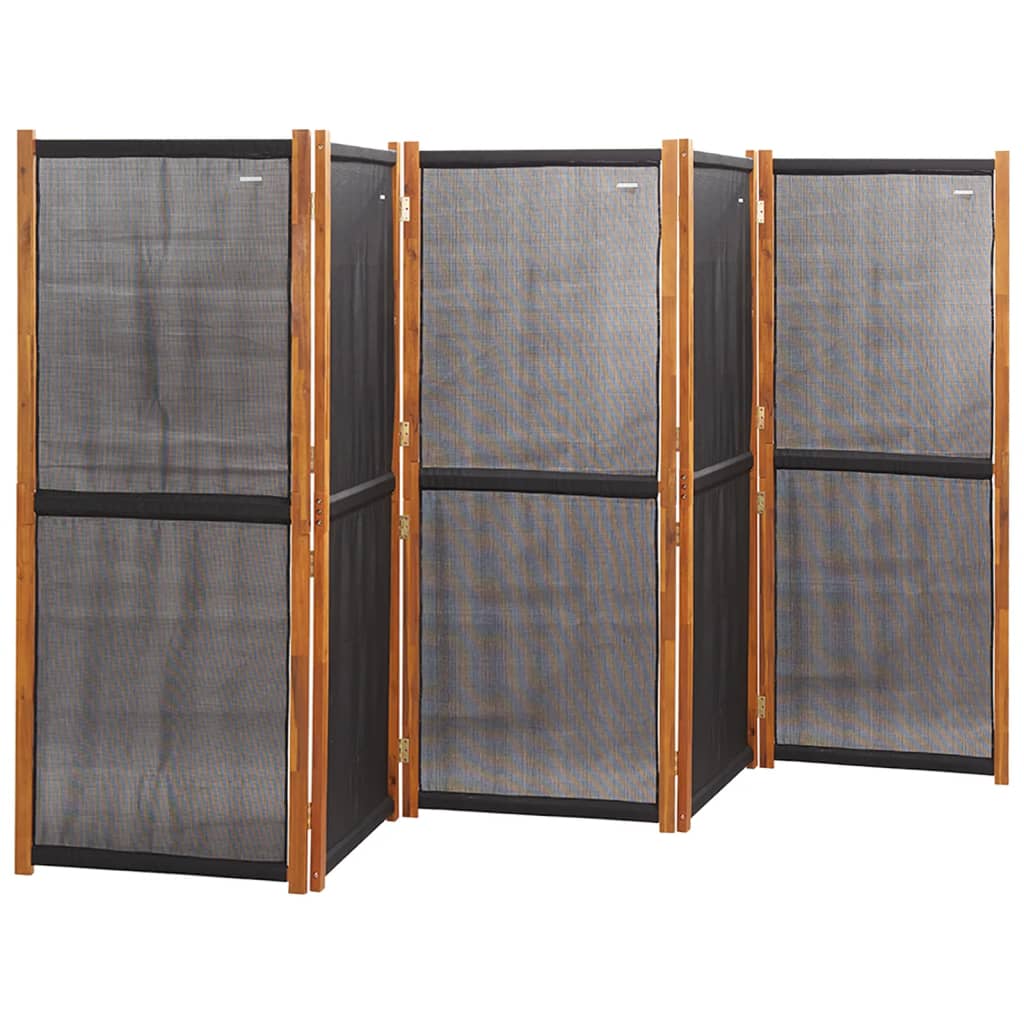 5-Panel Room Divider Black 350x180 cm - Newstart Furniture