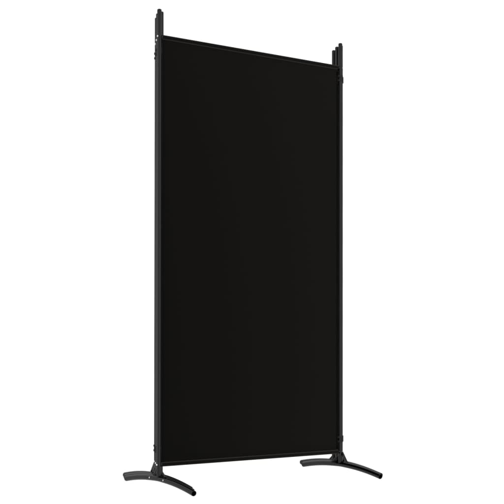 5-Panel Room Divider Black 433x180 cm Fabric - Newstart Furniture