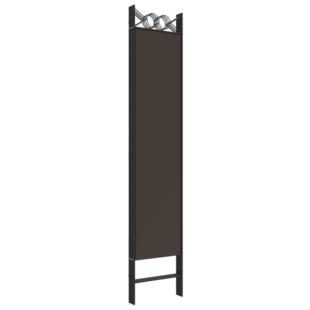 5-Panel Room Divider Brown 200x200 cm Fabric - Newstart Furniture