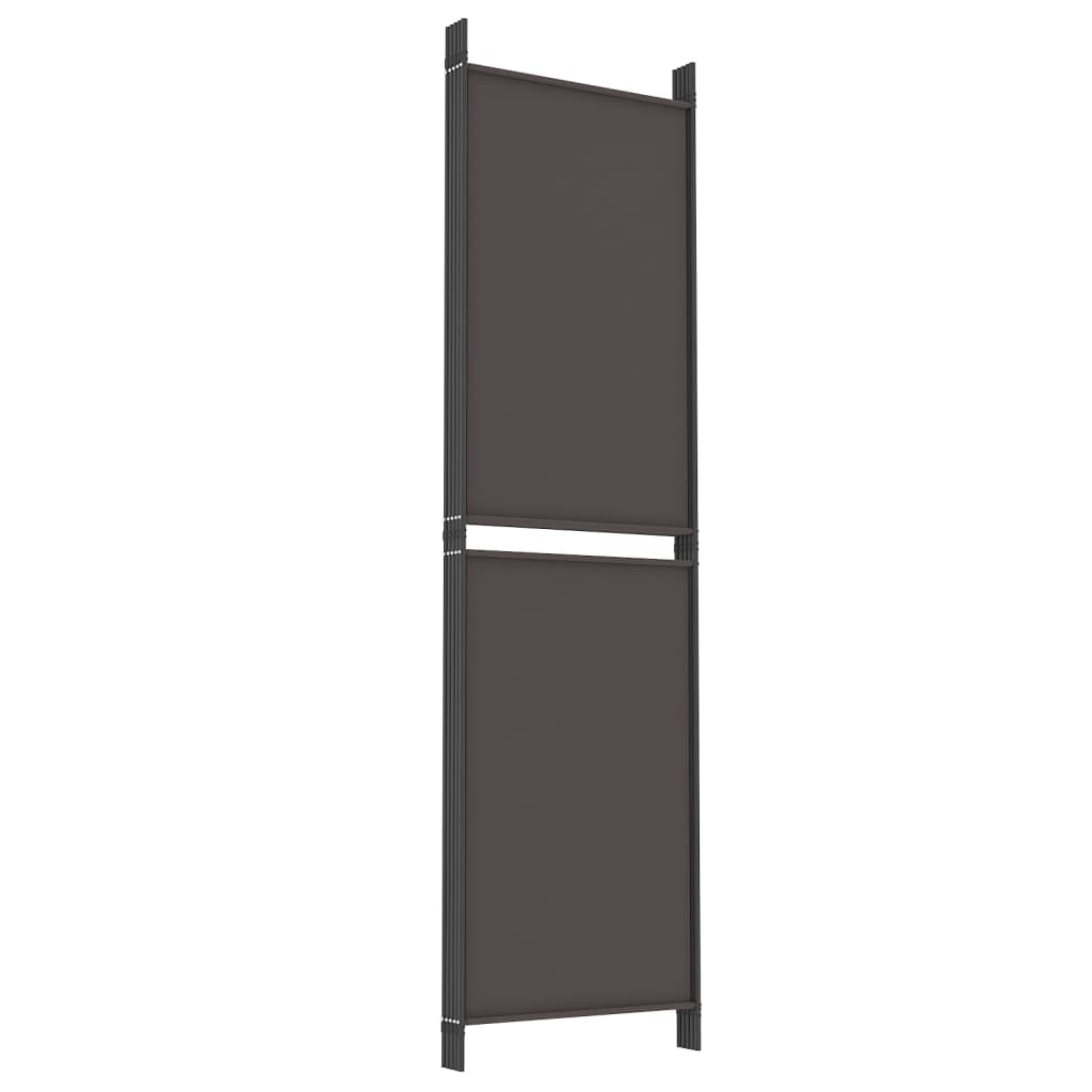 5-Panel Room Divider Brown 250x180 cm Fabric - Newstart Furniture