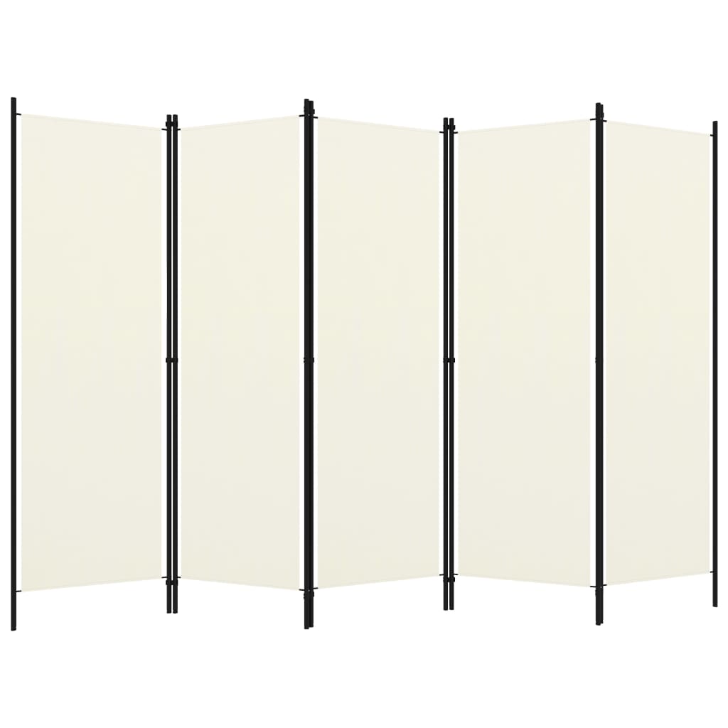 5-Panel Room Divider Cream White 250x180 cm - Newstart Furniture