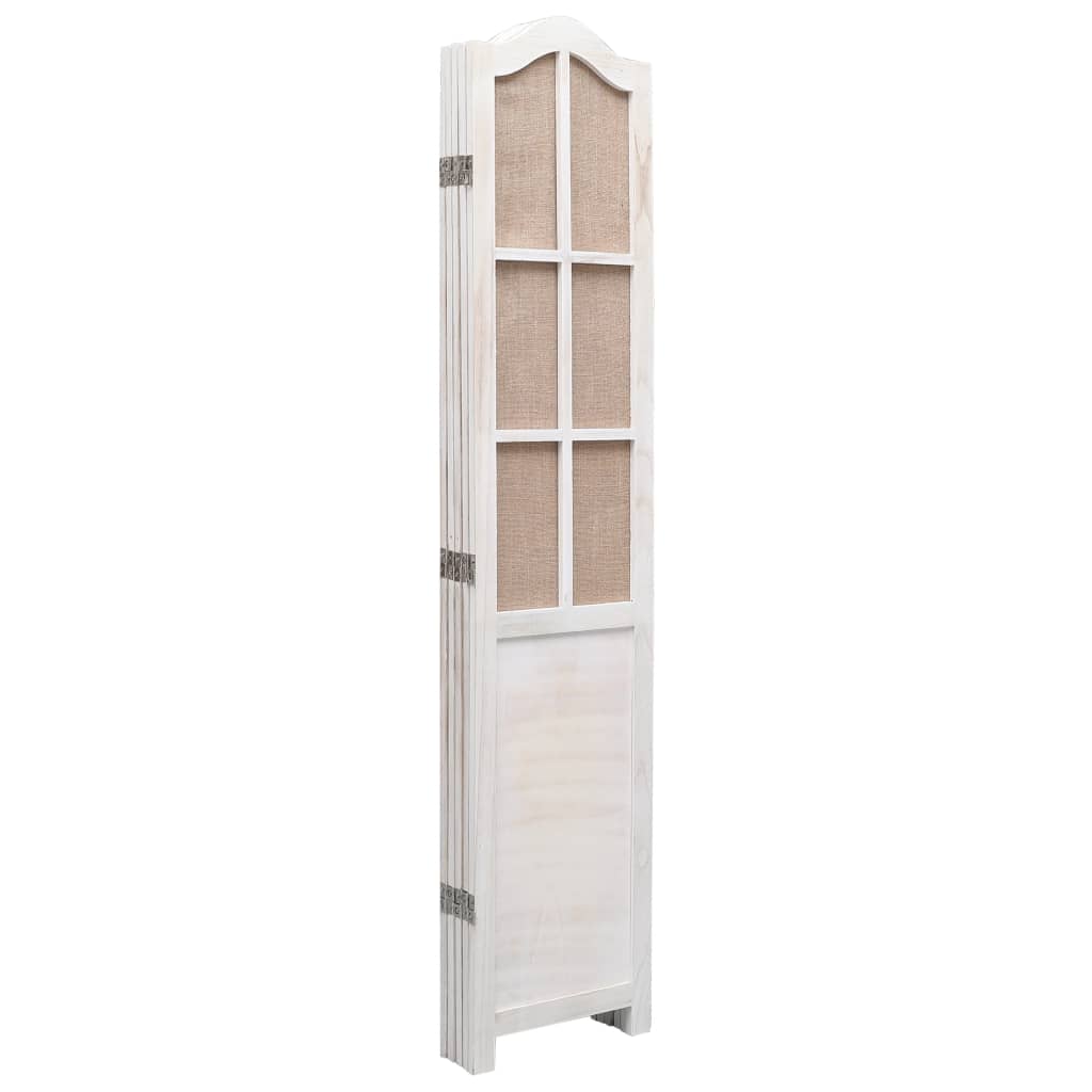 5-Panel Room Divider White 175x165 cm Fabric - Newstart Furniture