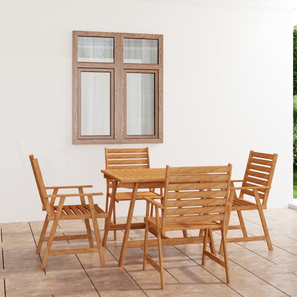 5 Piece Garden Dining Set Solid Acacia Wood - Newstart Furniture