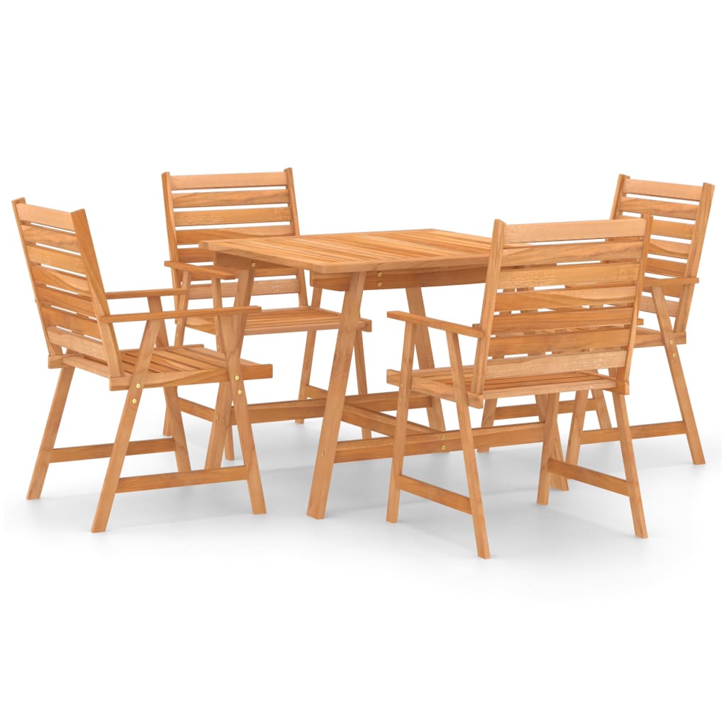 5 Piece Garden Dining Set Solid Acacia Wood - Newstart Furniture