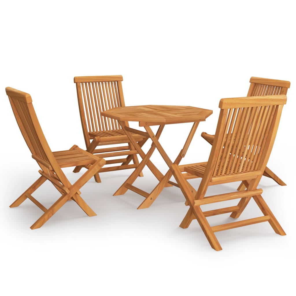 5 Piece Garden Dining Set Solid Teak Wood - Newstart Furniture