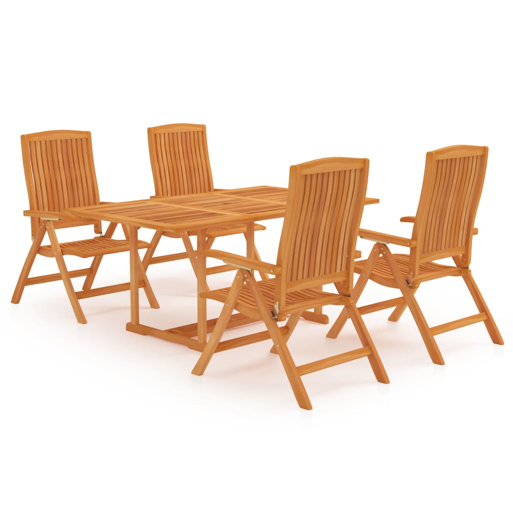 5 Piece Garden Dining Set Solid Teak Wood - Newstart Furniture