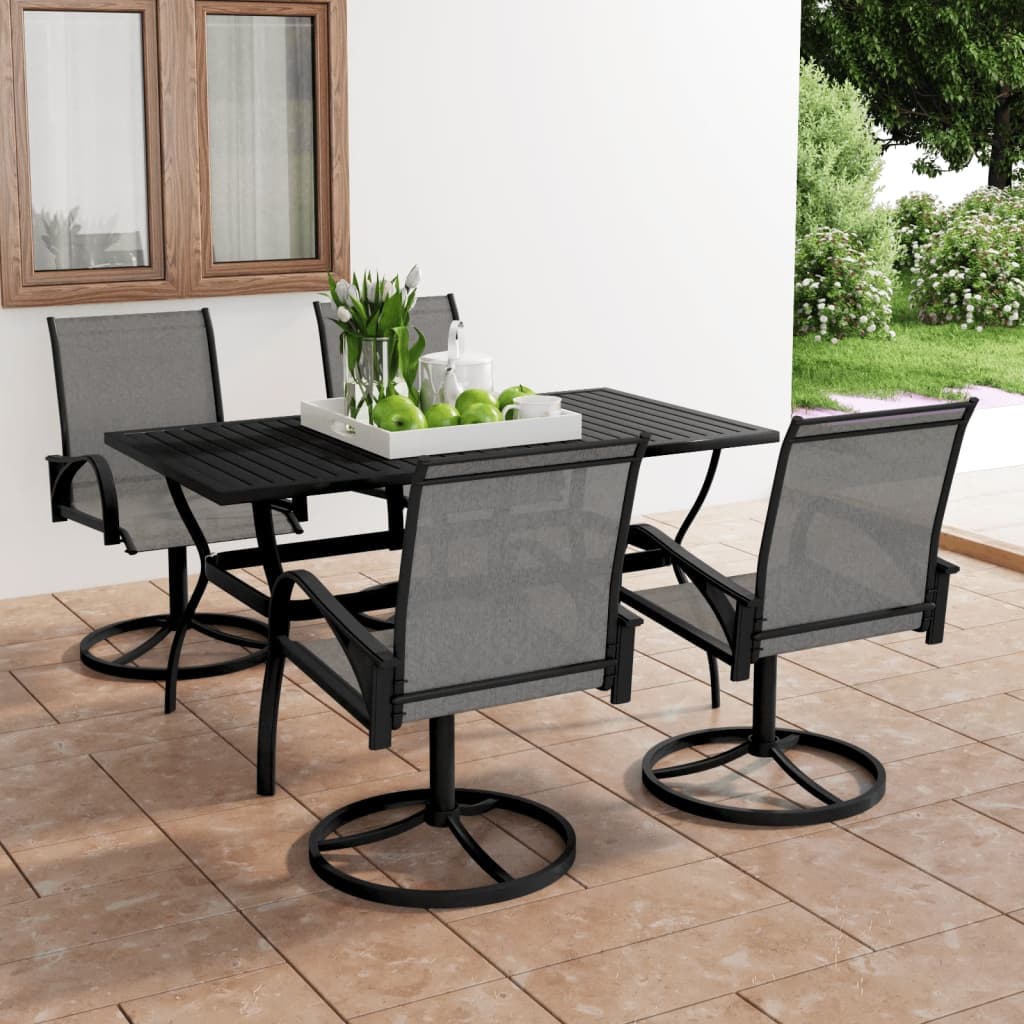 5 Piece Garden Dining Set Textilene and Steel - Newstart Furniture