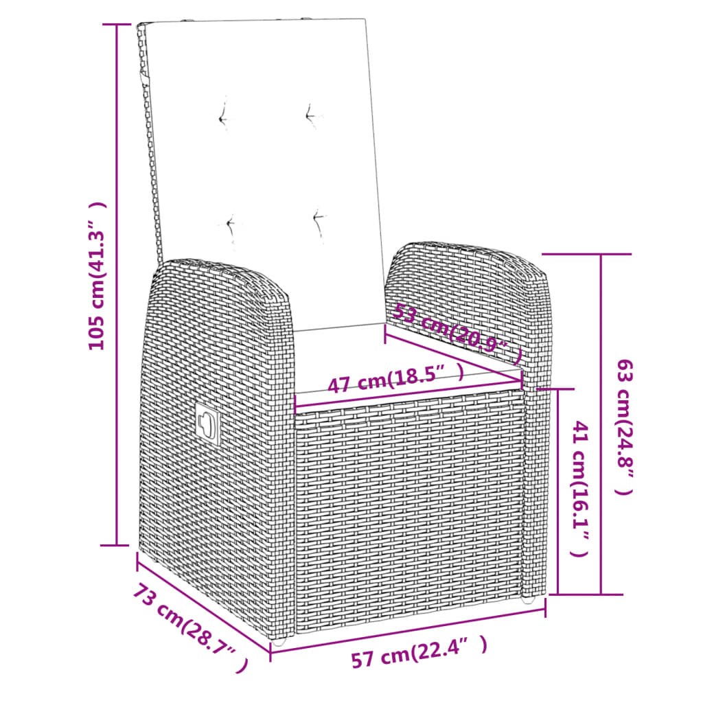 5 Piece Garden Dining Set with Cushions Grey - Newstart Furniture