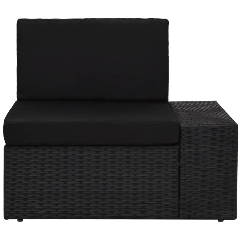 5 Piece Garden Lounge Set Poly Rattan Black - Newstart Furniture