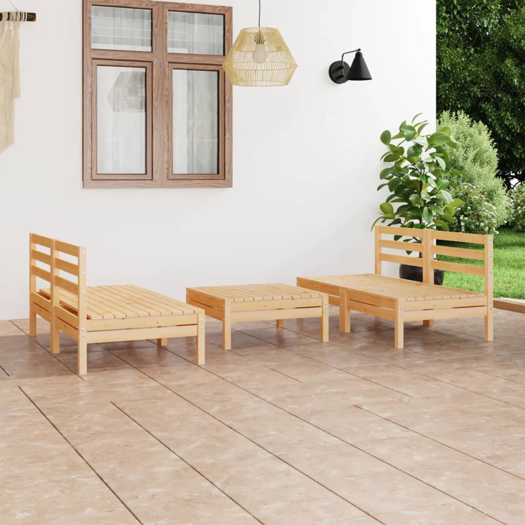 5 Piece Garden Lounge Set Solid Pinewood - Newstart Furniture