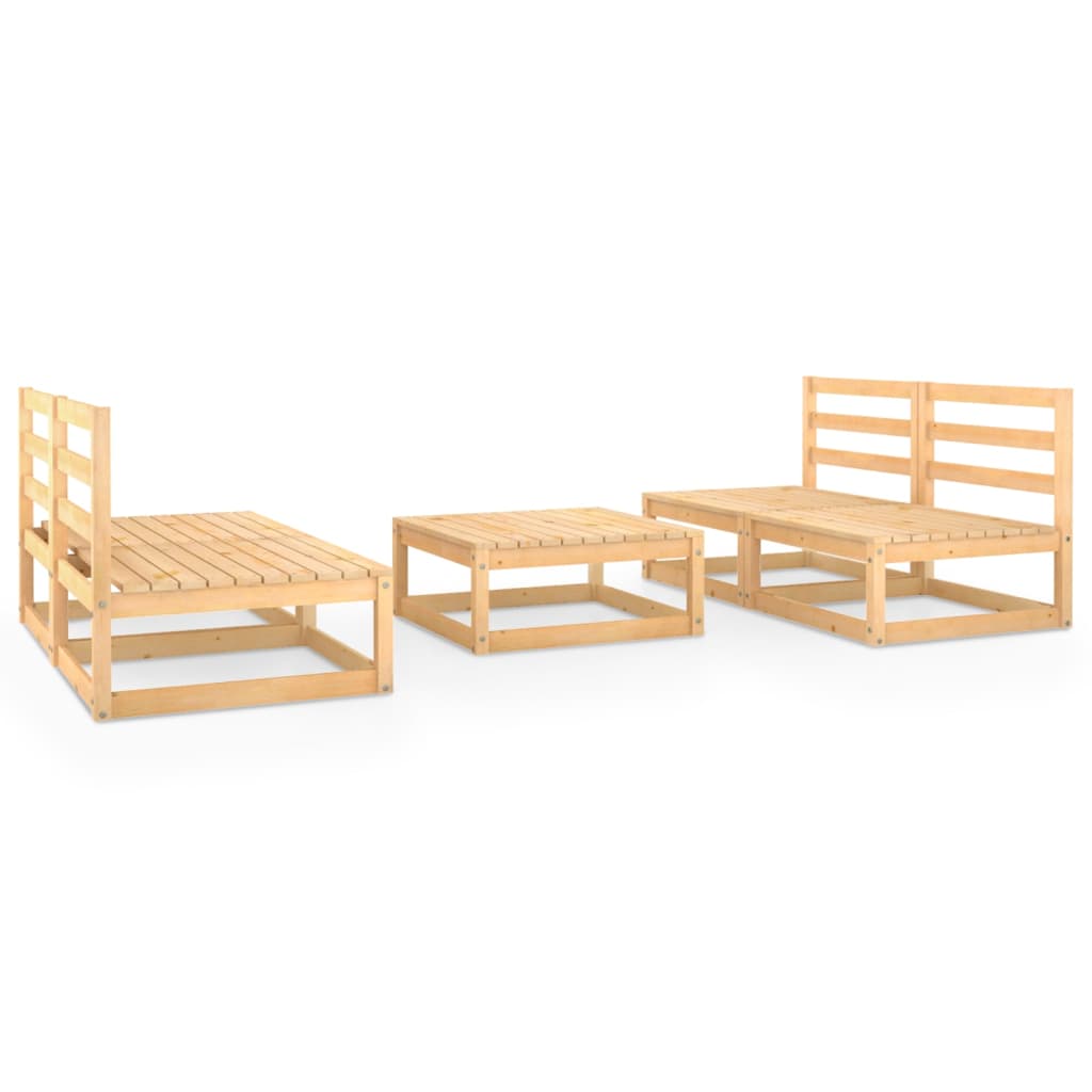 5 Piece Garden Lounge Set Solid Pinewood - Newstart Furniture